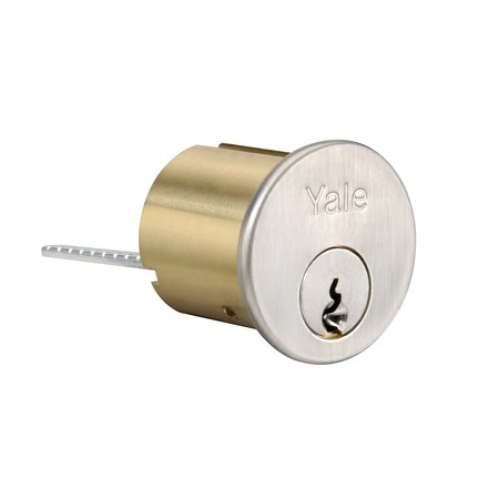 YALE COMMERCIAL 6 Pin Standard Rim Cylinder with E1R Para Keyway US26D (626) Satin Chrome Finish 1109E1R626